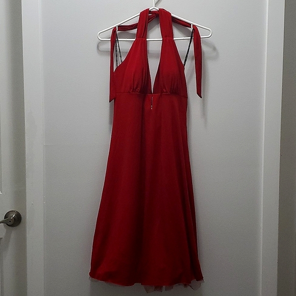 Vintage Red Halter Dress - Picture 1 of 11